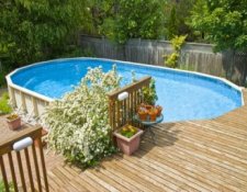 Oval Above Ground Swimming Pool With Deck